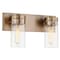 Nuvo Intersection 2-Light Vanity - Burnished Brass with Clear Glass 60/7532 - alternate 3